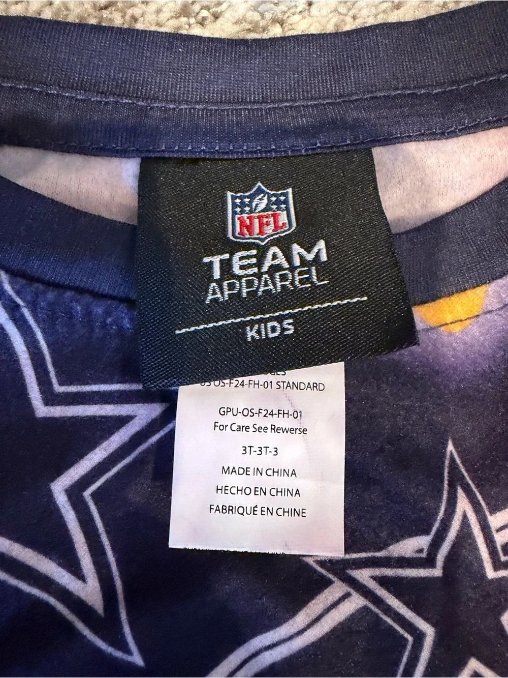 NFL Navy Kids Pajama Set with Festive Light Bulb Print Dallas Cowboys